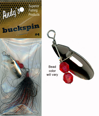 ANDY BUCKSPIN LURE BLACK/RED, Catfish Connection