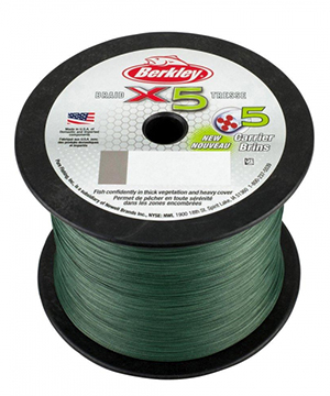 BERKLEY X5 BRAID 80lb 2188yd DK GREEN, Catfish Connection