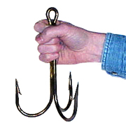 TREBLE HOOKS, BRONZE ONE GROSS (144 COUNT) SIZE 10/0 SNAGGING OR CATFISH